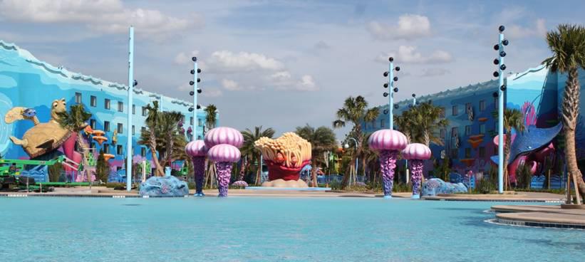 Big Blue Pool Closed For Refurbishment At Disney S Art Of Animation Resort A Walk With The Mouse