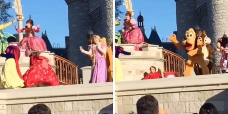 Disney Princess Trips And Falls During Magic Kingdom Show A Walk With The Mouse